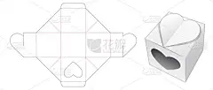 带有心窗模切模板的烘焙包装盒