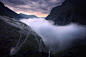 挪威西半边Trollstigen的山路。