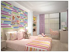 德国朗饰无纺卡通英文字母儿童房_壁纸大全_雅特居家壁纸网