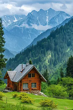 幽静的山中小木屋