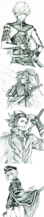#刀剑乱舞# 整理了一下日本漫画家上田宏画的刀剑男士们！高产太太简直是圈内瑰宝！超好看啊啊啊啊[憧憬] ​​​​
