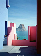 粉色的纯真，位于西班牙卡尔佩海岸线上的乌托邦住宅La Muralla Roja… | By Ricardo Bofill #设计图舍-建筑#建筑与室内外空间设计 ​​​​