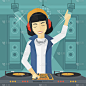 带控制台的微笑DJ