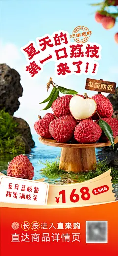 荔枝产品钜惠促销海报-设计素材-shejisc.cn