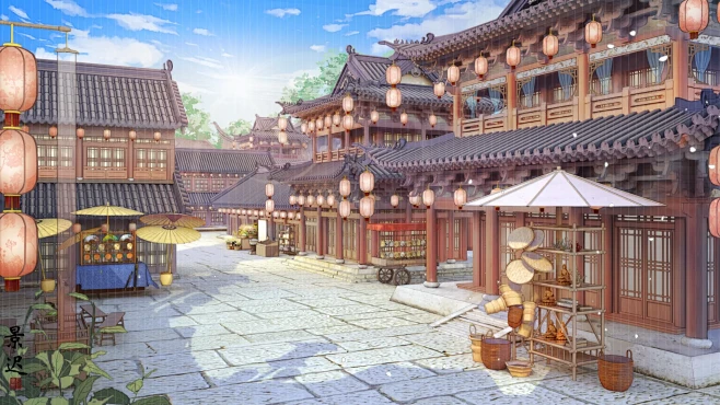 场景-古代街道图片_古建筑图片素材-花瓣网