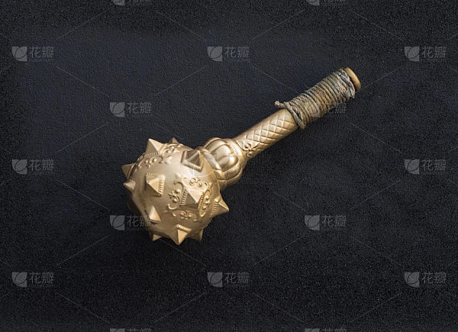 古代武器，黑色背景上的金色权杖素材-花瓣网