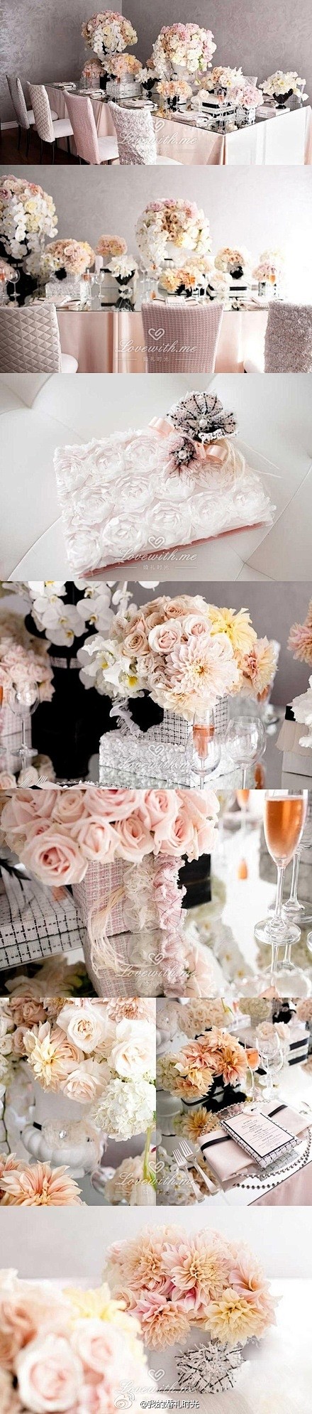 #婚礼布置# 精致漂亮西式婚礼餐桌布置，...