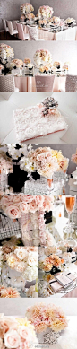 #婚礼布置# 精致漂亮西式婚礼餐桌布置，营造出完美的视觉效果~http://www.lovewith.me/share/detail/27089/all #婚礼# #婚礼桌花# #西式婚礼# #餐桌布置# #桌花# #纯白色#