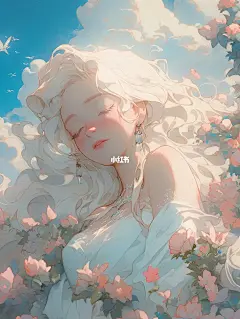 睡美人丨晚霞与鲜花共绘浪漫丨头像壁纸