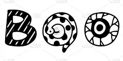 万圣节贺卡与boo字母。
