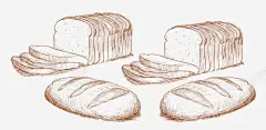 线条手绘面包 面包 食物 元素 免抠png 设计图片 免费下载 页面网页 平面电商 创意素材