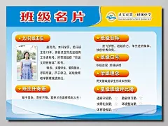 蓝色简约班级名片