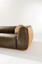 luxury modern comfortable leather sofa in brown nubuk