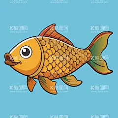 卡通风格草鱼  - 源文件下载【酷图网】草鱼,草鱼素材,草鱼插图,矢量草鱼,矢量图,插图,海报,广告素材,鱼类