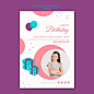 Happy birthday young girl banner template | free psd file