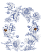 饮料产品包装家纺布料服装鲜花线稿素描图案设计矢量素材Eps源文件II：