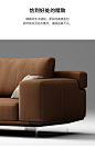 意式沙发别墅大户型现代客厅三人位沙发高端直排新款轻奢真皮沙发-tmall.com天猫
