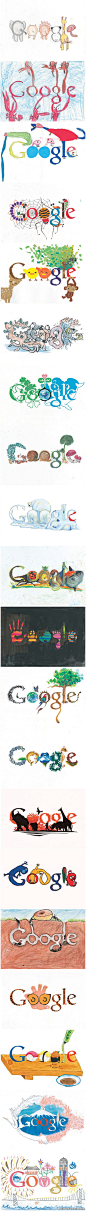 日本中小学生的Google标志设计作品 #品牌元素# #色彩##logo#