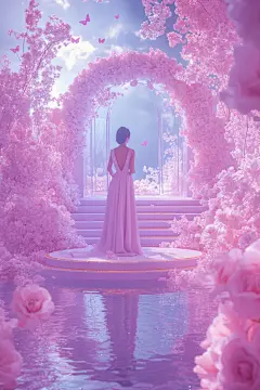 妇女节暖色电商立体展示台