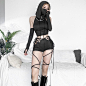 Lace up hollow out self tie drawstring high rise pant set cyberpunk Sc – MUDSWEET