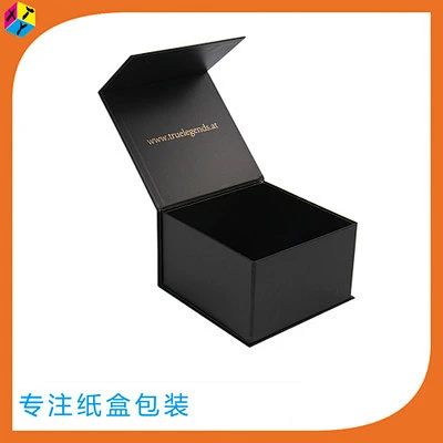 【值得信赖】长期供应加工定制logo烫金折叠黑色帽子翻盖礼盒