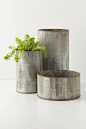 Ridged Zinc Pot : Ridged Zinc Pot