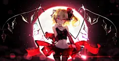 东方Project 芙兰朵露·斯卡雷特 同人图 插画 壁纸 | 二小姐 开大（前） | 半次元-第一中文COS绘画小说社区