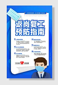 企业返岗复工防疫指南海报