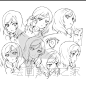 LoveLive官方手稿线稿草稿三视图人物表情设定集素材参考-淘宝网