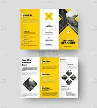 Vector brochure template, trifold presentation wit