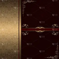 复古背景与金色图案。