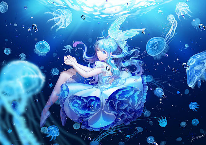 轻轻漂浮。水母特辑 : 水母用像半透明伞...