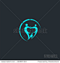 Abstract  illustration of teeth. Dental medical logo. 