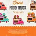 食品卡车博览会，夜市，夏季fest，食品和音乐街头博览会，家庭节日海报和横幅