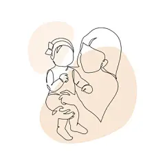 一笔画 | 图源免费EPS文件 |Woman holding infant minimal one line art. Mother and child drawing.