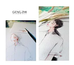 -插画家园-插画家园水彩姑娘-插画家园前两天三连休，在家宅了三天，一直画阿画啊画啊。。。庚芝爱画画。。加油-插画家园