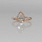 0.84 White D/SI2 Diamond Rain drop pear 14k rose gold ring engagement ring. $3,000.00, via Etsy.