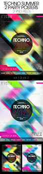 Techno Summer Sounds Party 2 Posters - Clubs & Parties Events