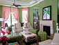 经典两室一厅绿色墙面装修效果图大全2015图片