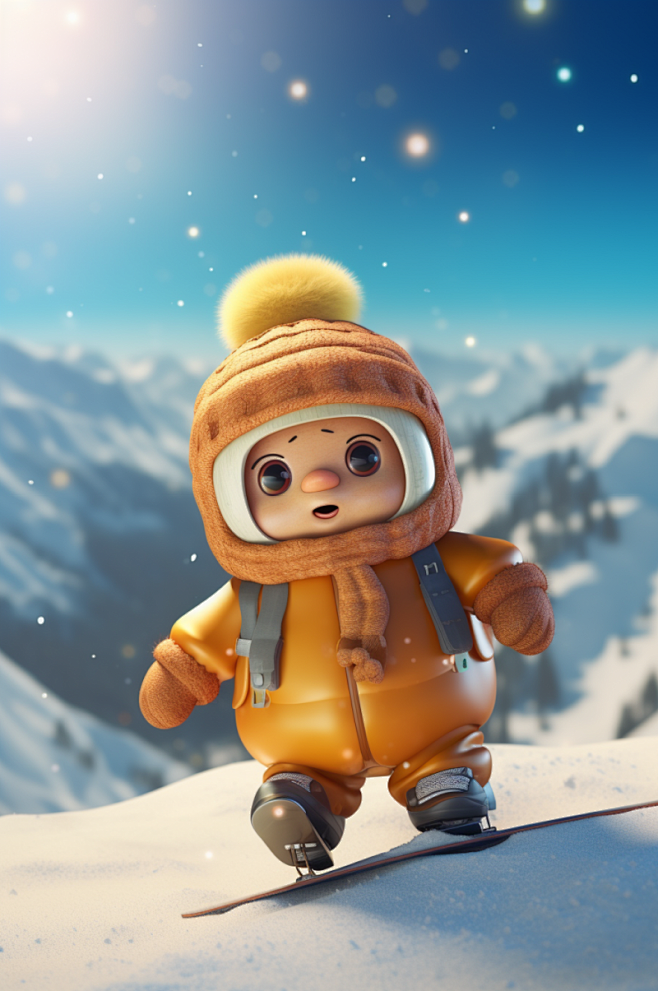 AI数字艺术南方小土豆哈尔滨旅游滑雪模型