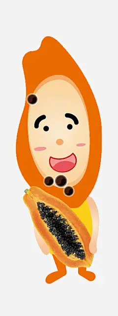 卡通木瓜人物高清素材 健康食物 木瓜 水果 美容养颜 免抠png 设计图片 免费下载
