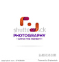 Photography logo orange and red color isolated on white background used for corporate identity photo studio, photoschool, wedding . Vector Illustration