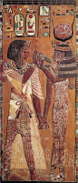 Pharaoh Seti I and Goddess Hathor (19th Dynasty).: 