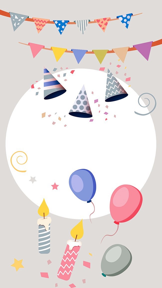 缤纷卡通百日宴生日海报