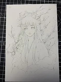 梅兰竹菊第一张 梅 水彩手绘过程咯 - 半次元 - ACG爱好者社区