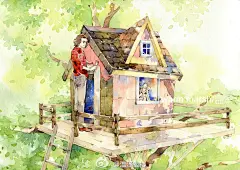 温泽水彩插画的照片 - 微相册