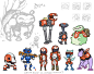 M.U.L.E. redesign concept art Leggite Spheroid Packer Bonzoid Mechtron Gollumer Flapper Wampus Wumpus