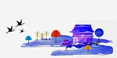 卡通手绘插画日式房屋 设计图片 免费下载 页面网页 平面电商 创意素材