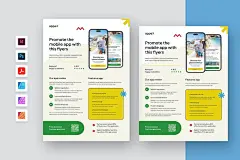 移动应用程序推广海报传单设计模板 Promo App Flyer Templates – 设计小咖