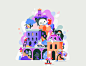 city ILLUSTRATION  Drawing  Digital Art  Character design  adobe illustrator Social media post Advertising  design